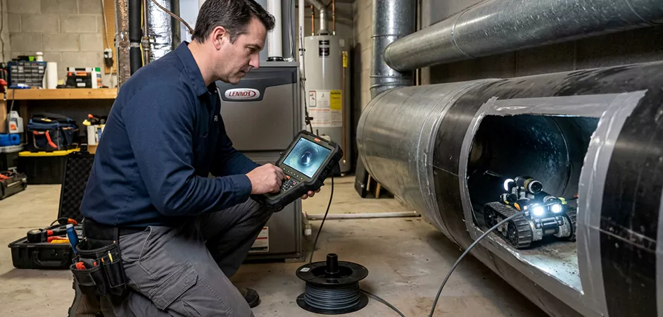 Robotic Duct Inspection in Denton, TX