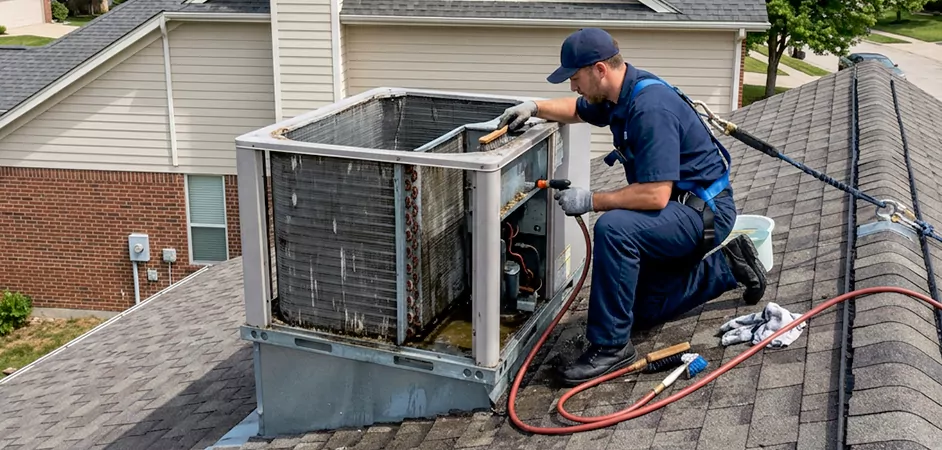 Rooftop Unit Cleaning in Denton