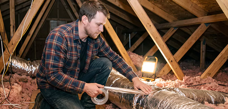Attic Duct Sealing and Insulation in Denton