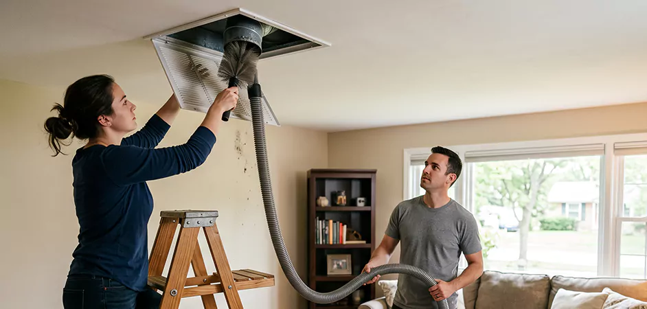 Roof and Wall Exhaust Cap Cleaning in Denton